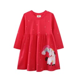 Jumping Meters 2-8T Hot Selling Children's School Dresses With Pockets Pen Embroidery Long Sleeve Autumn Kids Preppy Style Dress