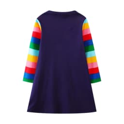 Jumping Meters 2-8T Hot Selling Children's School Dresses With Pockets Pen Embroidery Long Sleeve Autumn Kids Preppy Style Dress