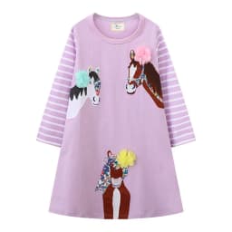 Jumping Meters 2-8T Hot Selling Children's School Dresses With Pockets Pen Embroidery Long Sleeve Autumn Kids Preppy Style Dress