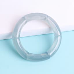 New Acrylic Jelly Color Bamboo Tube Beads Bracelets for Women Wristband Resin Stretched Ridged Elbow Bracelet Bangles Jewelry