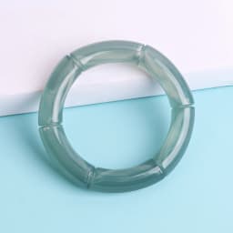 New Acrylic Jelly Color Bamboo Tube Beads Bracelets for Women Wristband Resin Stretched Ridged Elbow Bracelet Bangles Jewelry