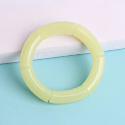 New Acrylic Jelly Color Bamboo Tube Beads Bracelets for Women Wristband Resin Stretched Ridged Elbow Bracelet Bangles Jewelry
