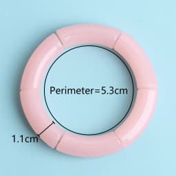 New Acrylic Jelly Color Bamboo Tube Beads Bracelets for Women Wristband Resin Stretched Ridged Elbow Bracelet Bangles Jewelry