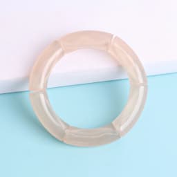 New Acrylic Jelly Color Bamboo Tube Beads Bracelets for Women Wristband Resin Stretched Ridged Elbow Bracelet Bangles Jewelry