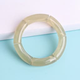 New Acrylic Jelly Color Bamboo Tube Beads Bracelets for Women Wristband Resin Stretched Ridged Elbow Bracelet Bangles Jewelry