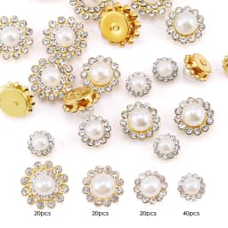 Flower Claw Cup Glass Rhinestones Button Strass Base Glitter Crystals Beads Sew On Rhinestone for Clothes DIY Sewing Accessories