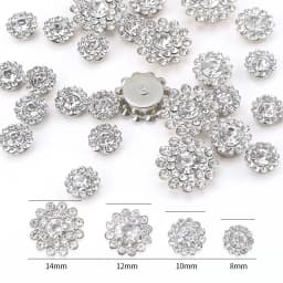 Flower Claw Cup Glass Rhinestones Button Strass Base Glitter Crystals Beads Sew On Rhinestone for Clothes DIY Sewing Accessories