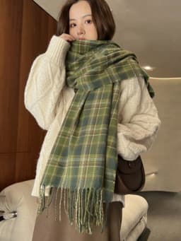 New Imitation Cashmere Women Scarf Winter Preppy Style Vintage Plaid Scarve Pashmina Mujer Foulard Blanket Wrap Shawl Pareo