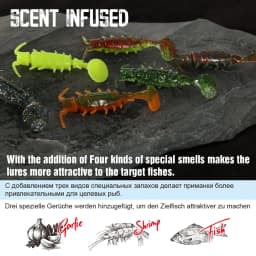 FSTK Bass Carp Artificial Bait Perch Lures Lifelike Alien Bug 1g /3.5g Pike Lure Shrimp Attractant Fish Scent Soft Plastic Lure