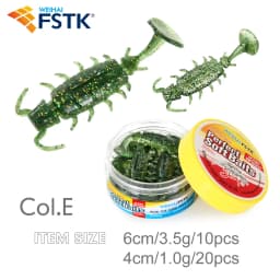 FSTK Bass Carp Artificial Bait Perch Lures Lifelike Alien Bug 1g /3.5g Pike Lure Shrimp Attractant Fish Scent Soft Plastic Lure