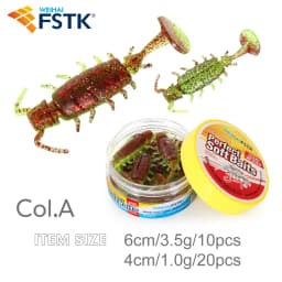 FSTK Bass Carp Artificial Bait Perch Lures Lifelike Alien Bug 1g /3.5g Pike Lure Shrimp Attractant Fish Scent Soft Plastic Lure