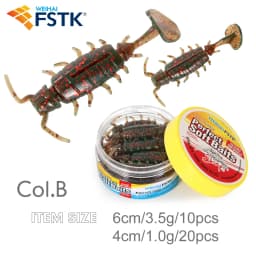FSTK Bass Carp Artificial Bait Perch Lures Lifelike Alien Bug 1g /3.5g Pike Lure Shrimp Attractant Fish Scent Soft Plastic Lure