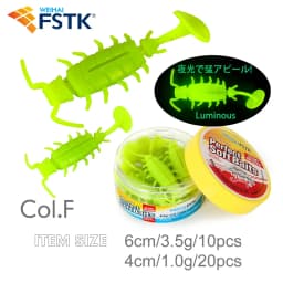 FSTK Bass Carp Artificial Bait Perch Lures Lifelike Alien Bug 1g /3.5g Pike Lure Shrimp Attractant Fish Scent Soft Plastic Lure