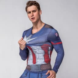 Rashguard Super T-Shirt Men's Long Sleeve Compression Tight Fitness Gym Sports Digital Printing Running Tracksuit Hero Jerseys