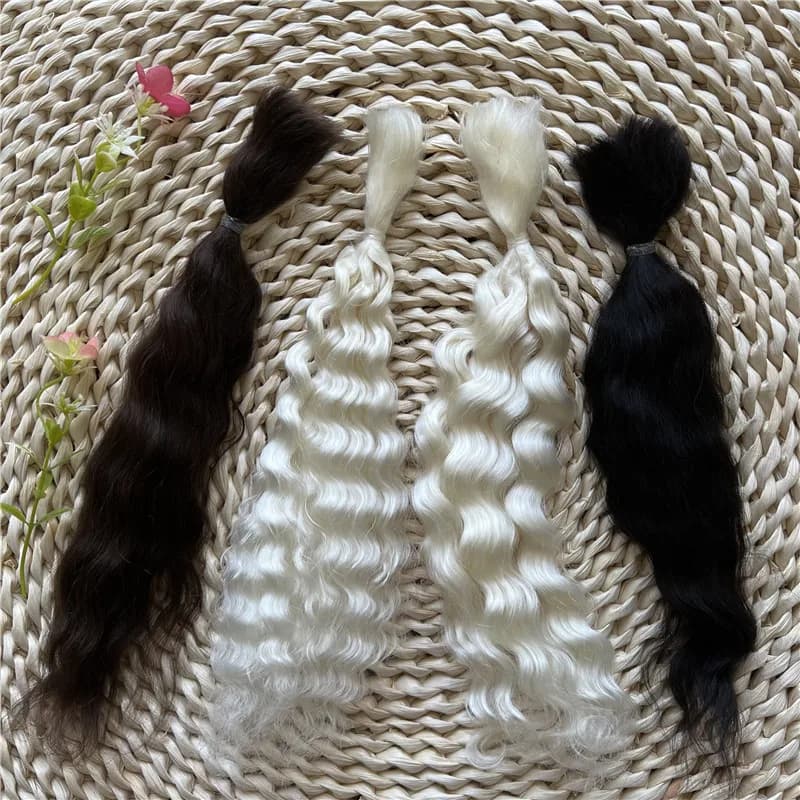 Good Quality New Mohair Curly White Color for Reborn Baby Dolls /Bjd Doll Black Brown Colors Bbay Reborn Real Mohair