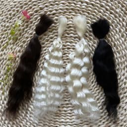 Good Quality New Mohair Curly White Color for Reborn Baby Dolls /Bjd Doll Black Brown Colors Bbay Reborn Real Mohair