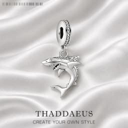 Maritime Shark Dangle Charm Lucky Pendant Women Men 2023 Summer 925 Sterling Silver Fine Jewelry