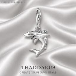 Maritime Shark Dangle Charm Lucky Pendant Women Men 2023 Summer 925 Sterling Silver Fine Jewelry