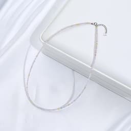 Necklace For Women Silver 925 Jewelry Heart Necklace 2mm Natural Stone Tourmaline Chokers Black Spinel Necklace