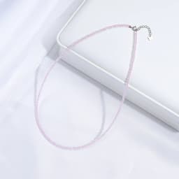 Necklace For Women Silver 925 Jewelry Heart Necklace 2mm Natural Stone Tourmaline Chokers Black Spinel Necklace