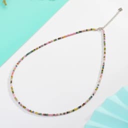 Necklace For Women Silver 925 Jewelry Heart Necklace 2mm Natural Stone Tourmaline Chokers Black Spinel Necklace