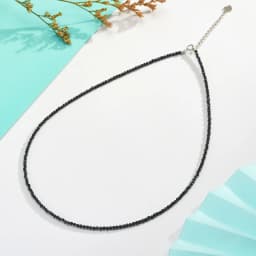 Necklace For Women Silver 925 Jewelry Heart Necklace 2mm Natural Stone Tourmaline Chokers Black Spinel Necklace