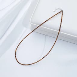 Necklace For Women Silver 925 Jewelry Heart Necklace 2mm Natural Stone Tourmaline Chokers Black Spinel Necklace