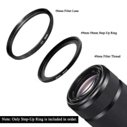 49mm-58mm Step Up Ring Lens Filter Adapter Ring 49 To 58 49-58mm Stepping Adapter Camera Adapter Ring