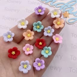 50Pcs 14mm Resin 3D Colorful Morning Glory Flower Gems Flatback Figurines Scrapbook Wedding Applique Home Decor Crafts OL708