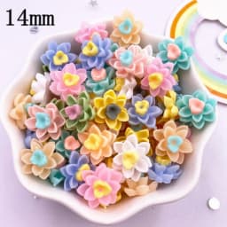 50Pcs 14mm Resin 3D Colorful Morning Glory Flower Gems Flatback Figurines Scrapbook Wedding Applique Home Decor Crafts OL708