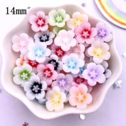 50Pcs 14mm Resin 3D Colorful Morning Glory Flower Gems Flatback Figurines Scrapbook Wedding Applique Home Decor Crafts OL708
