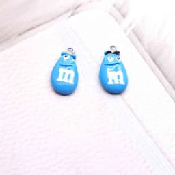 10pcs Cute Cartoon 5 Colors M Beans Emoticon Resin Flatback Charms For Pendant DIY Earrings Necklace Jewelry Accessories Finding