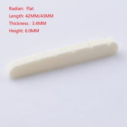 1 Piece Real Slotted Bone Nut For Electric Guitar ( Bottom Flat / R7.25 / R10 42MM/43MM*3.4MM*6MM )