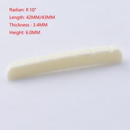 1 Piece Real Slotted Bone Nut For Electric Guitar ( Bottom Flat / R7.25 / R10 42MM/43MM*3.4MM*6MM )