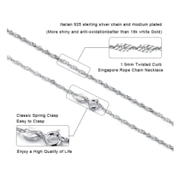 Rinntin 14K Gold 925 Sterling Silver 1.5mm Twisted Singapore Rope Chain Diamond-cut Thin Basic Necklace for Women Jewelry SC02