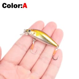 1pcs 4.5cm 3.g Fishing Lure Quality Mini Minnow Lure 3D Eyes Plastic Hard Bait Pesca Artificial Wobblers Crankbait Fishing Baait