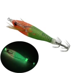 Luminous Wooden Shrimp Squid 6g/80mm EGI Jigging Lure Octopus Shrimp Cuttlefish Squid Fishing lure Bait Japan Hook