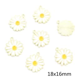 20Pcs 10x13mm Cute Alloy Metal Drop Oil Colorblock Daisiy Charm Flower Plant Pendant For DIY Bracelet Necklace Jewelry Making
