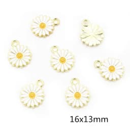 20Pcs 10x13mm Cute Alloy Metal Drop Oil Colorblock Daisiy Charm Flower Plant Pendant For DIY Bracelet Necklace Jewelry Making