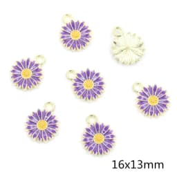 20Pcs 10x13mm Cute Alloy Metal Drop Oil Colorblock Daisiy Charm Flower Plant Pendant For DIY Bracelet Necklace Jewelry Making