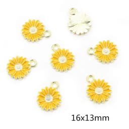 20Pcs 10x13mm Cute Alloy Metal Drop Oil Colorblock Daisiy Charm Flower Plant Pendant For DIY Bracelet Necklace Jewelry Making