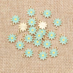 20Pcs 10x13mm Cute Alloy Metal Drop Oil Colorblock Daisiy Charm Flower Plant Pendant For DIY Bracelet Necklace Jewelry Making
