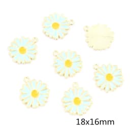 20Pcs 10x13mm Cute Alloy Metal Drop Oil Colorblock Daisiy Charm Flower Plant Pendant For DIY Bracelet Necklace Jewelry Making