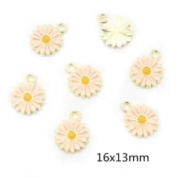 20Pcs 10x13mm Cute Alloy Metal Drop Oil Colorblock Daisiy Charm Flower Plant Pendant For DIY Bracelet Necklace Jewelry Making