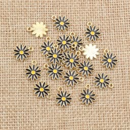 20Pcs 10x13mm Cute Alloy Metal Drop Oil Colorblock Daisiy Charm Flower Plant Pendant For DIY Bracelet Necklace Jewelry Making