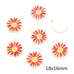 20Pcs 10x13mm Cute Alloy Metal Drop Oil Colorblock Daisiy Charm Flower Plant Pendant For DIY Bracelet Necklace Jewelry Making