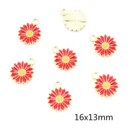 20Pcs 10x13mm Cute Alloy Metal Drop Oil Colorblock Daisiy Charm Flower Plant Pendant For DIY Bracelet Necklace Jewelry Making