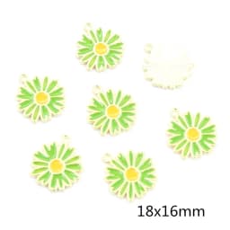 20Pcs 10x13mm Cute Alloy Metal Drop Oil Colorblock Daisiy Charm Flower Plant Pendant For DIY Bracelet Necklace Jewelry Making