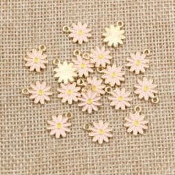 20Pcs 10x13mm Cute Alloy Metal Drop Oil Colorblock Daisiy Charm Flower Plant Pendant For DIY Bracelet Necklace Jewelry Making