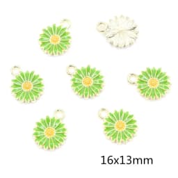20Pcs 10x13mm Cute Alloy Metal Drop Oil Colorblock Daisiy Charm Flower Plant Pendant For DIY Bracelet Necklace Jewelry Making